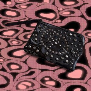Patricia Nash Cassini Black and Silver Studded Wristlet